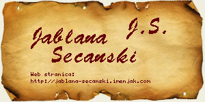 Jablana Sečanski vizit kartica